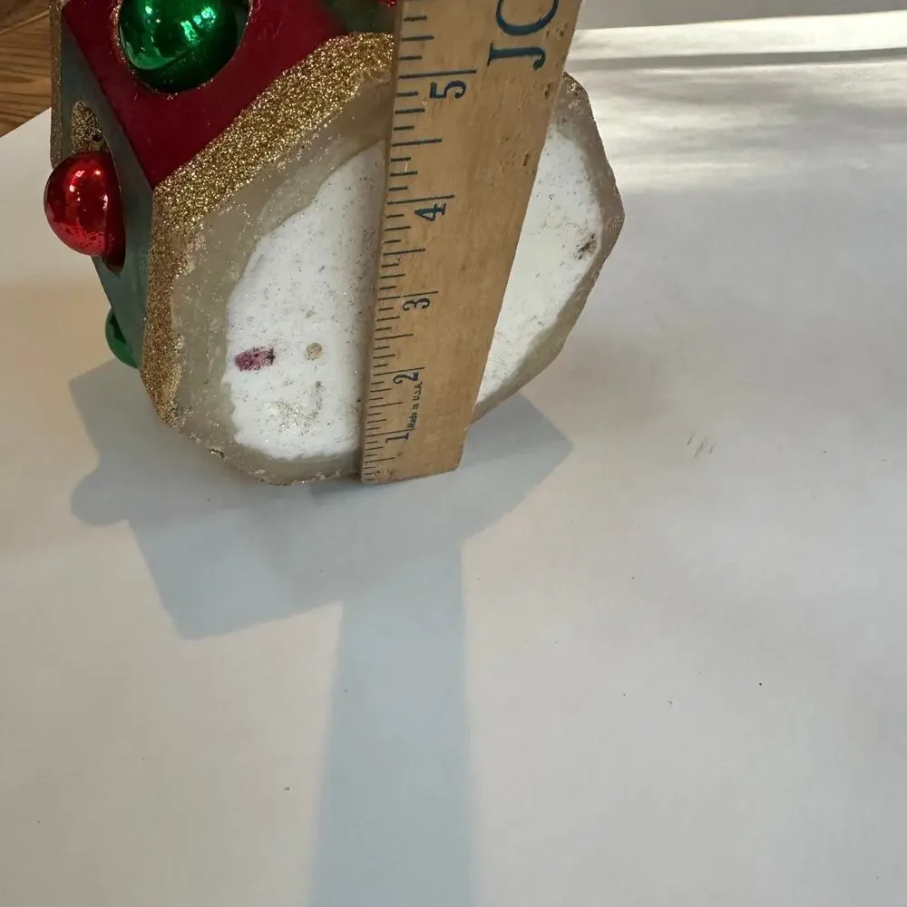 Vintage 1990s Christmas Pillar Candle Ornament Carousel Holiday Centerpiece - Picture 5 of 6